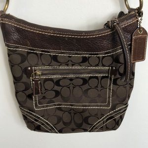 Authentic vintage Coach signature brown handbag